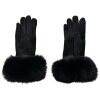 Juleeze JZGL0064Z Guanti eleganti da donna con polsino in pelliccia nero S/M