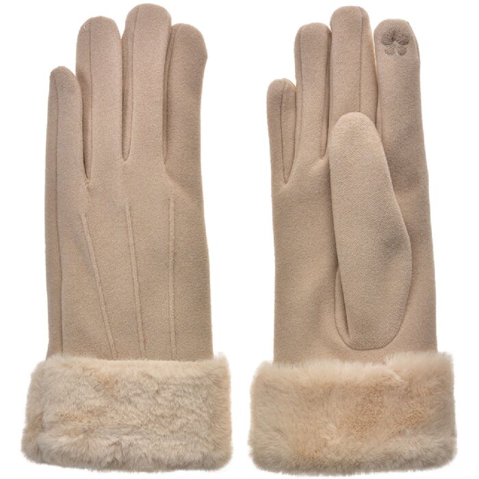 Juleeze JZGL0083 Guanti eleganti da donna beige misura 9x24cm