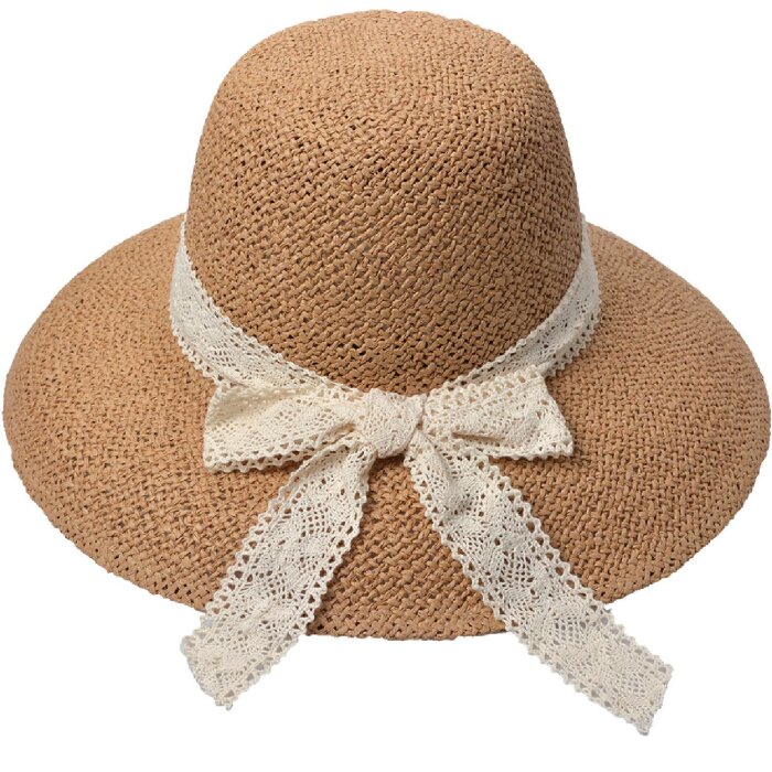 Juleeze JZHA0110 Cappello da sole con cinturino in pizzo Beige Taglia unica