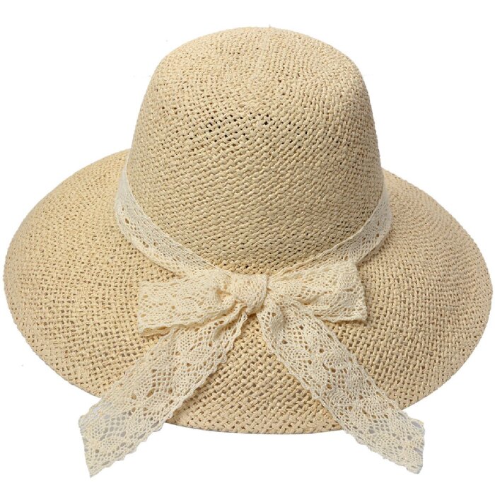 Juleeze JZHA0111 Cappello di paglia da donna Beige Fiocco elegante Taglia unica
