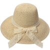 Juleeze JZHA0111 Cappello di paglia da donna Beige Fiocco elegante Taglia unica