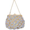 Juleeze JZWA0178G Pochette Farfalla Grigio Oro 15x10cm