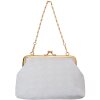Juleeze JZWA0189W Borsa da sera a catena bianca oro 80x50mm