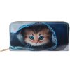 Juleeze JZWA0200 Portafoglio occhi di gatto Beige/Blu 19x10cm