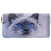 Juleeze JZWA0201 Portafoglio motivo gatto occhi blu grigio 19x10cm