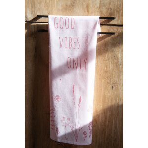 Clayre & Eef KT042.047 Asciugamano da cucina rosa Good Vibes 47x70 cm