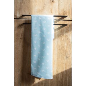 Clayre & Eef KT042.049 Asciugamano da cucina Cuore Blu 47x70cm
