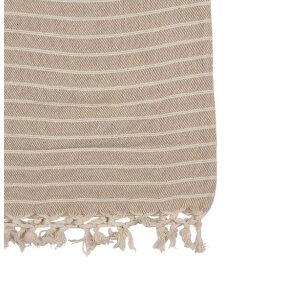 Clayre & Eef KT060.132 Plaid a righe Beige 125x150cm