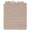 Clayre & Eef KT060.132 Plaid a righe Beige 125x150cm