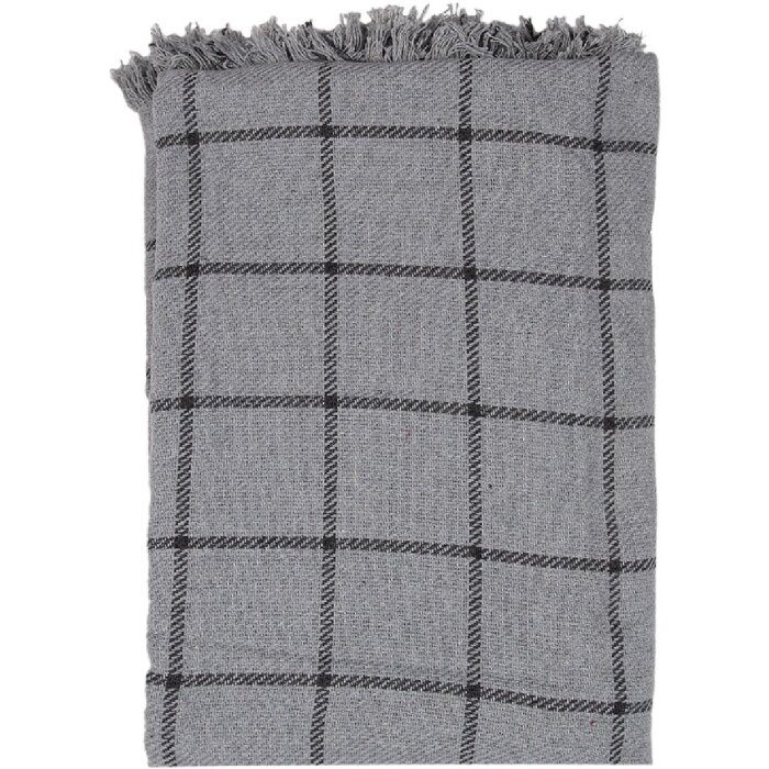 Clayre & Eef KT060.136 Coperta Plaid 125x150cm Grigio