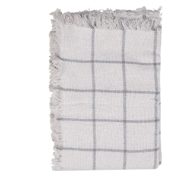 Clayre & Eef KT060.137 Coperta a quadri 125x150 Bianco Grigio