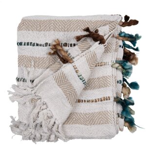 Clayre & Eef KT060.139 Plaid fantasia Beige 125x150cm