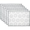 Clayre & Eef LGC40 Set di 6 tovagliette bianco/grigio country house 48x33 cm