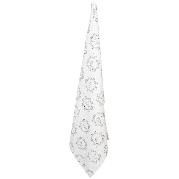 Clayre & Eef LGC42 Asciugamano da cucina con motivo Paisley Bianco/Grigio 50x70cm