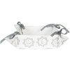 Clayre & Eef LGC47 Cestino per pane con motivi animali 35x35x8 Bianco Grigio