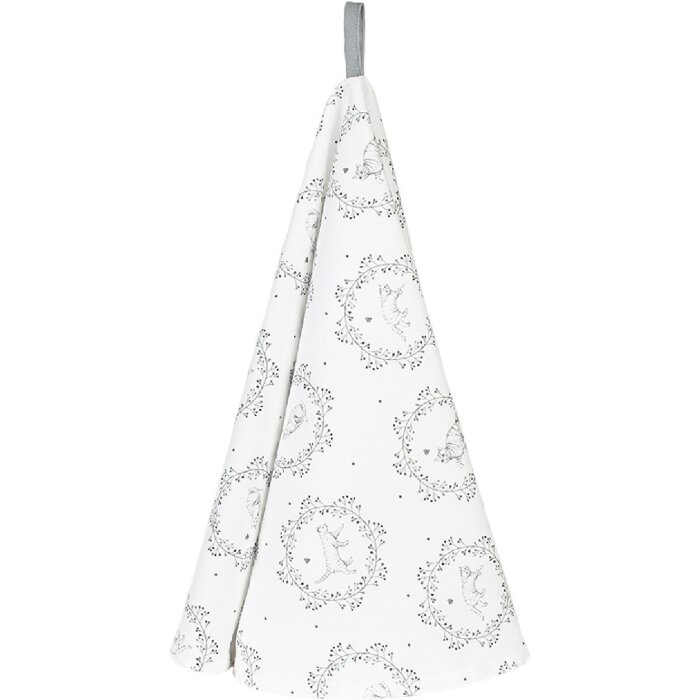 Clayre & Eef LGC48 Asciugamano da cucina Bianco Grigio Seersucker Ø 80 cm