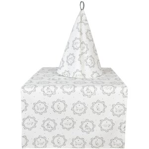Clayre & Eef LGC48 Asciugamano da cucina Bianco Grigio Seersucker Ø 80 cm