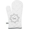 Clayre & Eef LGD44 Guanto da forno bassotto bianco/grigio 18x30cm