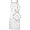 Clayre & Eef LGD44 Guanto da forno bassotto bianco/grigio 18x30cm