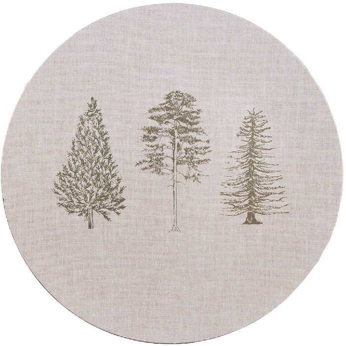 Clayre & Eef NPT85 Tovaglietta Motivi Forestali Beige Rotonda 33 cm