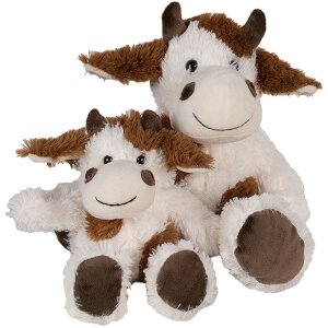 Clayre & Eef TW0597S Mucca di peluche bianco/marrone 18 cm