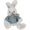 Clayre & Eef TW0601 Coniglio coccolone bianco blu 22 cm