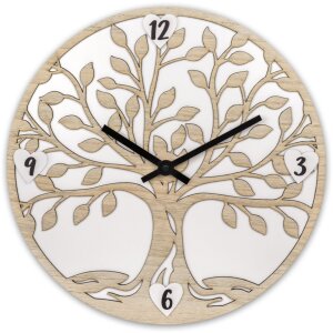 Orologio da parete ZEP Vita in legno design albero...
