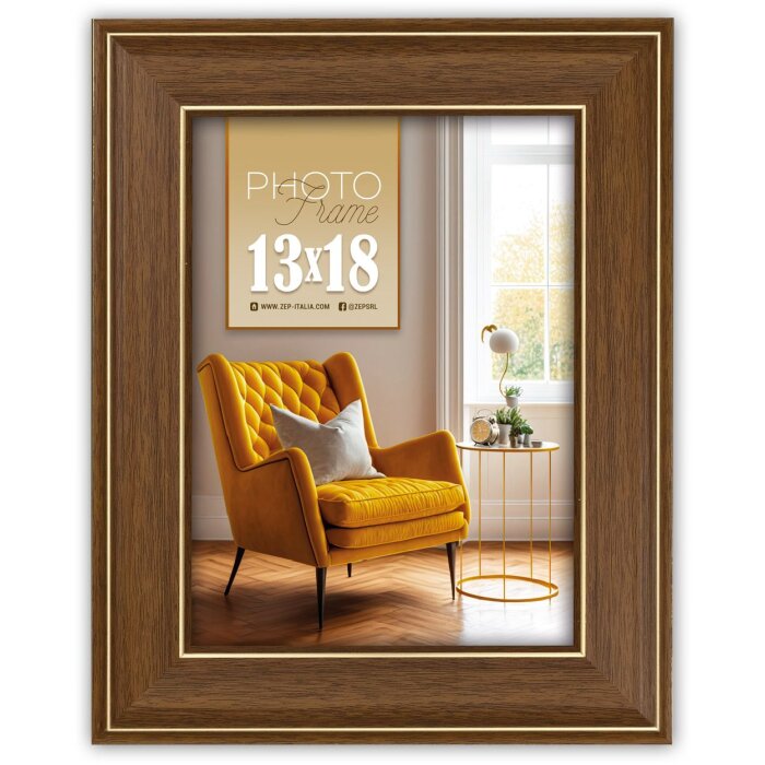 Cornice ZEP Venezia 13x18 cm marrone bordo oro