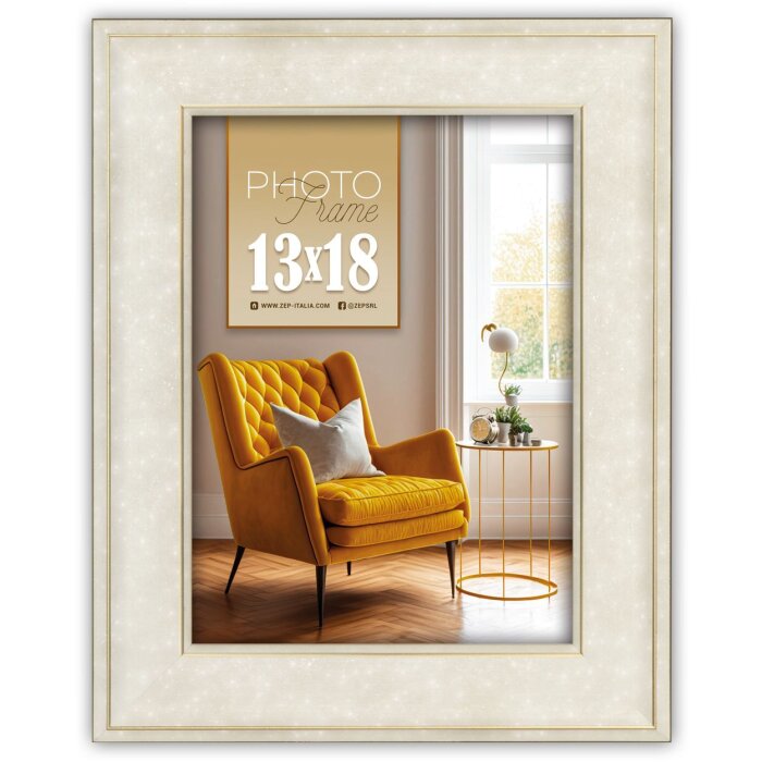 Cornice ZEP Venezia 10x15 cm bordo oro bianco