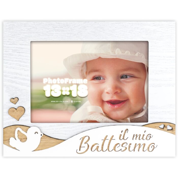 ZEP Cornici in legno Battesimo 13x18 cm Italiano