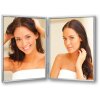 Cornice doppia in metallo ZEP 120DS01 argento lucido 2 foto 7x10 cm