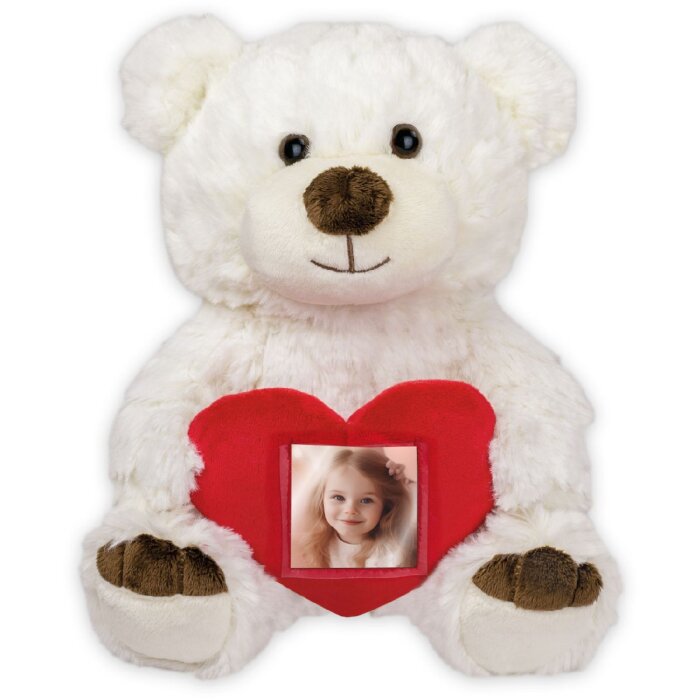 ZEP Orsetto con cornice a cuore bianco 3 5x4 5 cm 16x13x23 cm