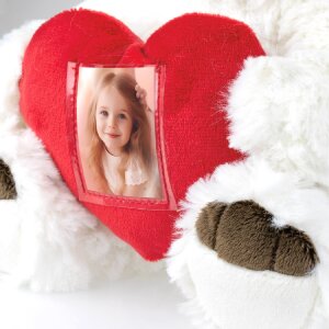 ZEP Orsetto con cornice a cuore bianco 3 5x4 5 cm 16x13x23 cm