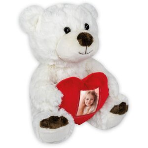ZEP Orsetto con cornice a cuore bianco 3 5x4 5 cm 16x13x23 cm