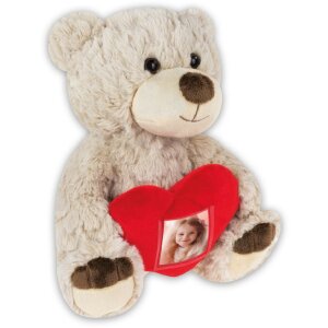 Cornice cuore di orsacchiotto crema 3,5x4,5 cm 23 cm di altezza peluche regalo