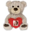 Cornice cuore di orsacchiotto crema 3,5x4,5 cm 23 cm di altezza peluche regalo
