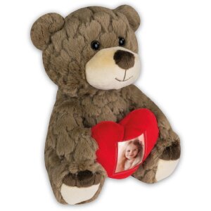 ZEP Orsetto con cornice a cuore 3,5x4,5 cm marrone 16x13x23 cm