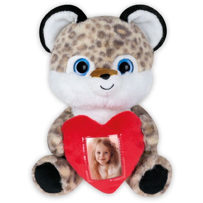 ZEP orsetto leopardato con cornice a cuore 3,5x4,5 cm 16x13x23 cm