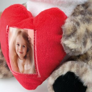 ZEP orsetto leopardato con cornice a cuore 3,5x4,5 cm 16x13x23 cm