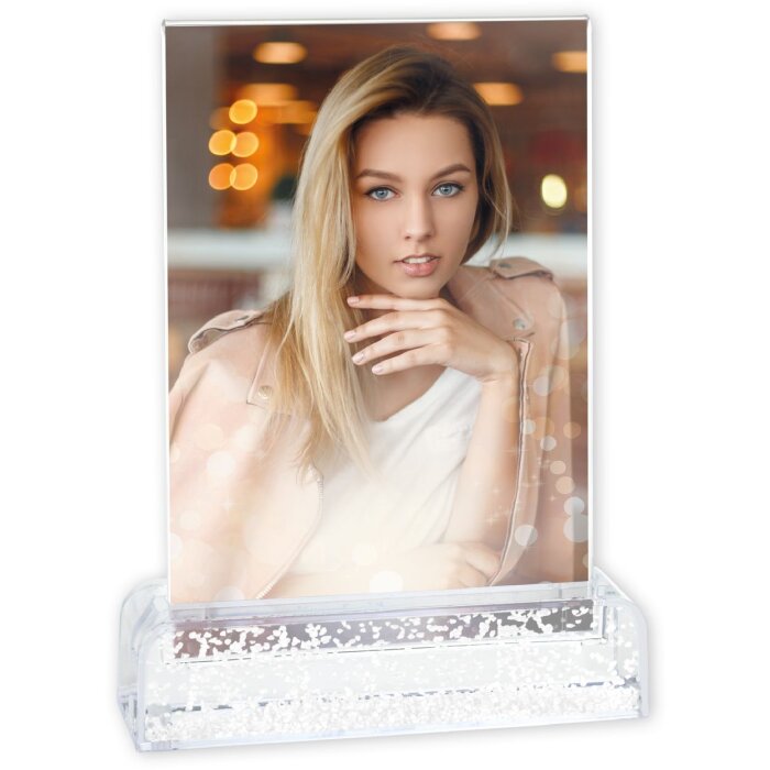 ZEP Portafoto glitterato Wynn bianco neve 10x15 cm