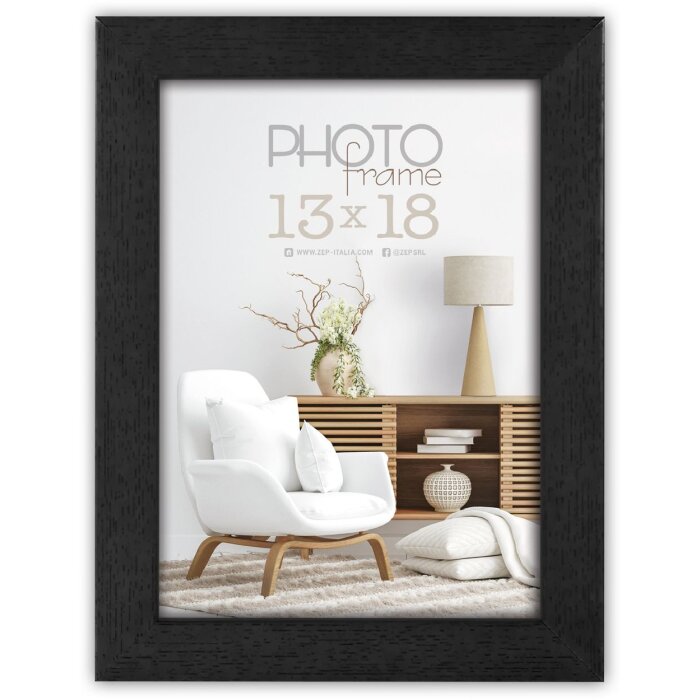 Cornice ZEP Marconi nera 10x15 cm profilo a blocco
