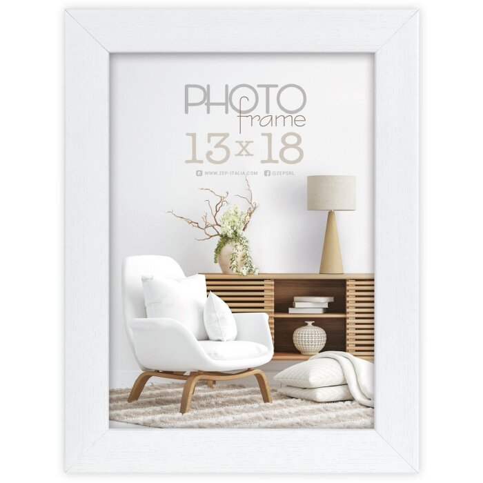 Cornice ZEP Marconi bianca 15x20 cm profilo a blocco