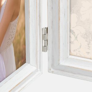 ZEP Cornice doppia in legno Rosel 2 foto 10x15 cm Bianco (27x18 cm)