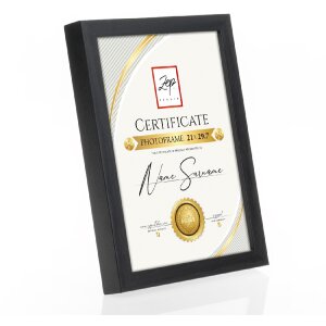 ZEP cornice in legno Certificato nero 21x29,7 cm