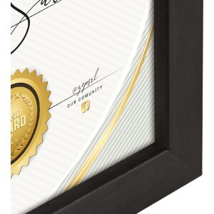 ZEP cornice in legno Certificato nero 21x29,7 cm