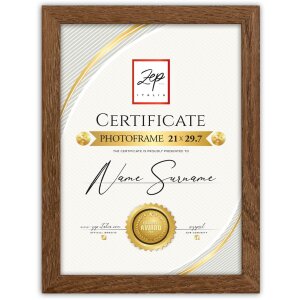 ZEP cornice in legno Certificato marrone 21x29,7 cm