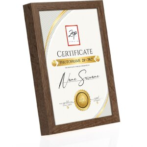 ZEP cornice in legno Certificato marrone 21x29,7 cm