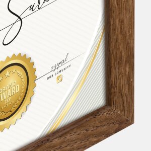 ZEP cornice in legno Certificato marrone 21x29,7 cm