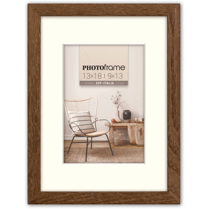 ZEP Cornice in legno Malmo marrone 50x70 cm con passe-partout 40x60 cm