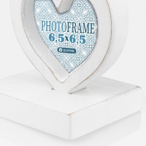 Galleria fotografica in legno ZEP nobile 2 foto 6,5x6,5 cm 7x7 cm cuore 8x31 cm